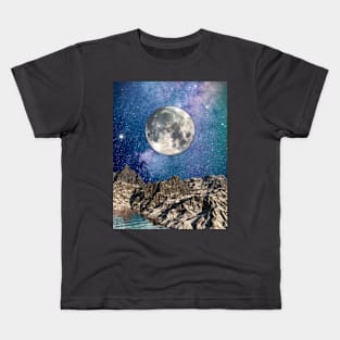 Moon Over Mountains Kids T-Shirt